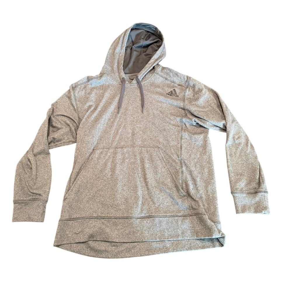 adidas Men's Gray Climawarm Pullover Hoodie Fleece Sweatshirt Size XL